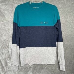 Aeropostale Mens Size XS Color Block Stretch Crew Neck Long Sleeve Shirt Sweater